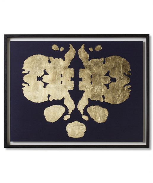 Tranh Gold Rorschach Print B On Navy Paper